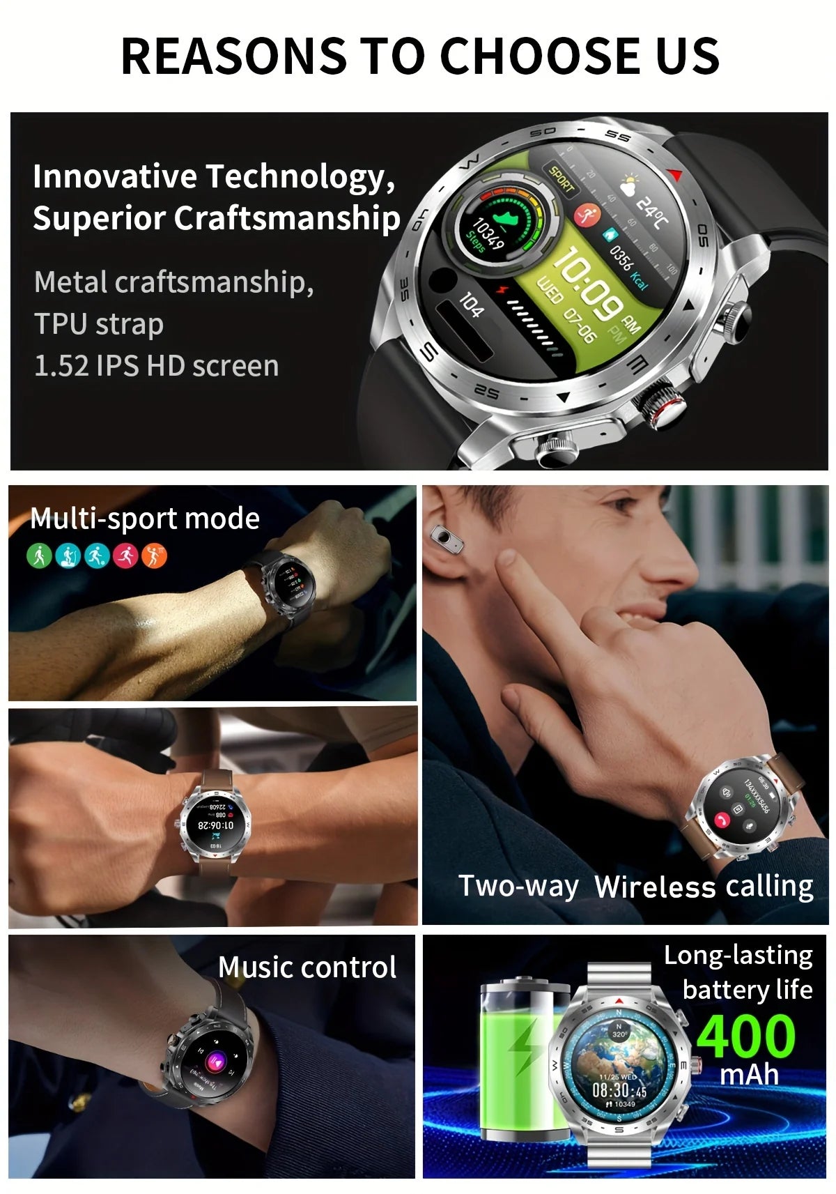 Hanio Teko RW37 Smart Watch & Wireless Earbuds | Bluetooth Calling